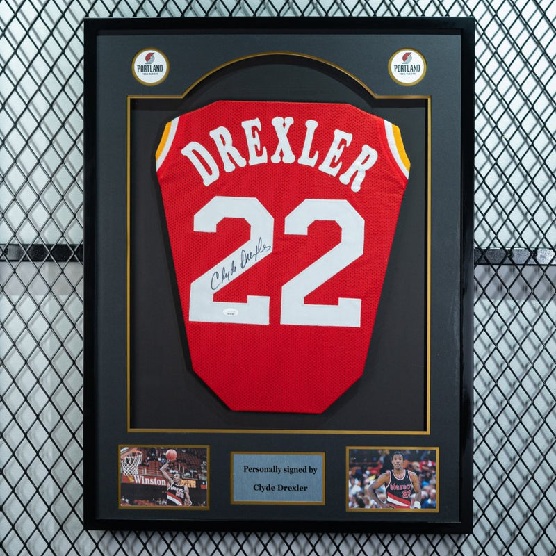 Clyde Drexler Signed Portland Blazers Jersey