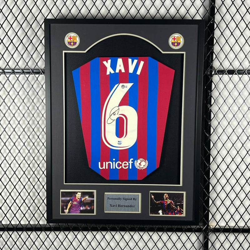 Xavi Hernandez Signed Barcelona Jersey