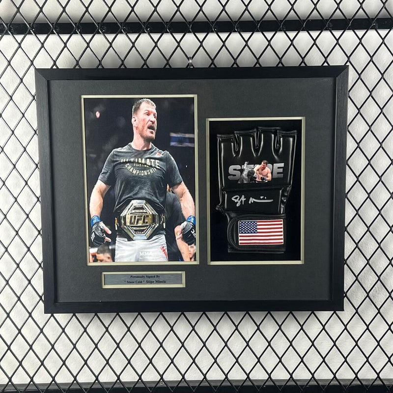 Stipe Miocic Signed Glove Framed