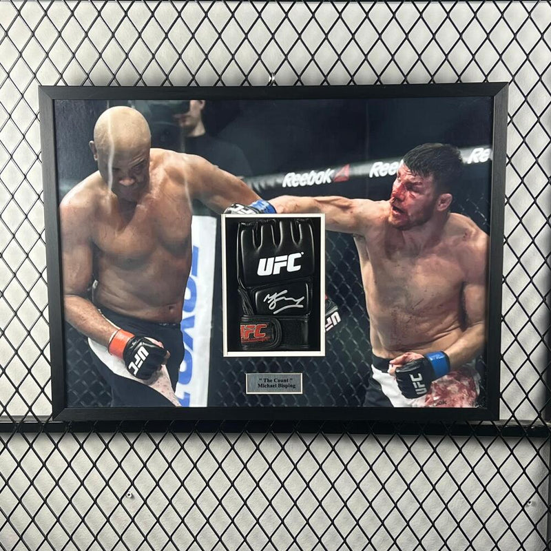 Michael Bisping Signed Glove Framed