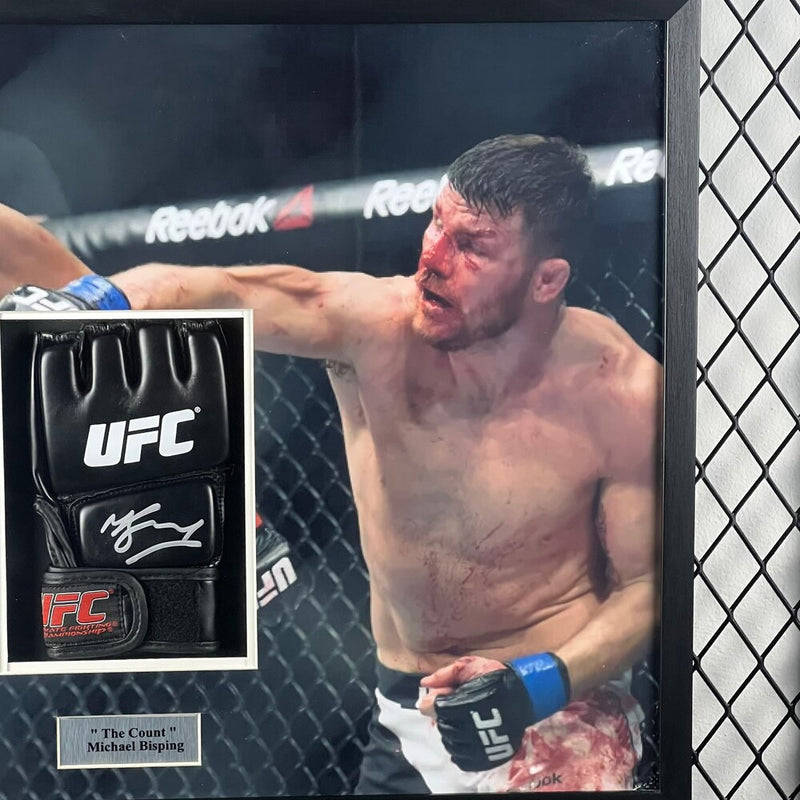 Michael Bisping Signed Glove Framed