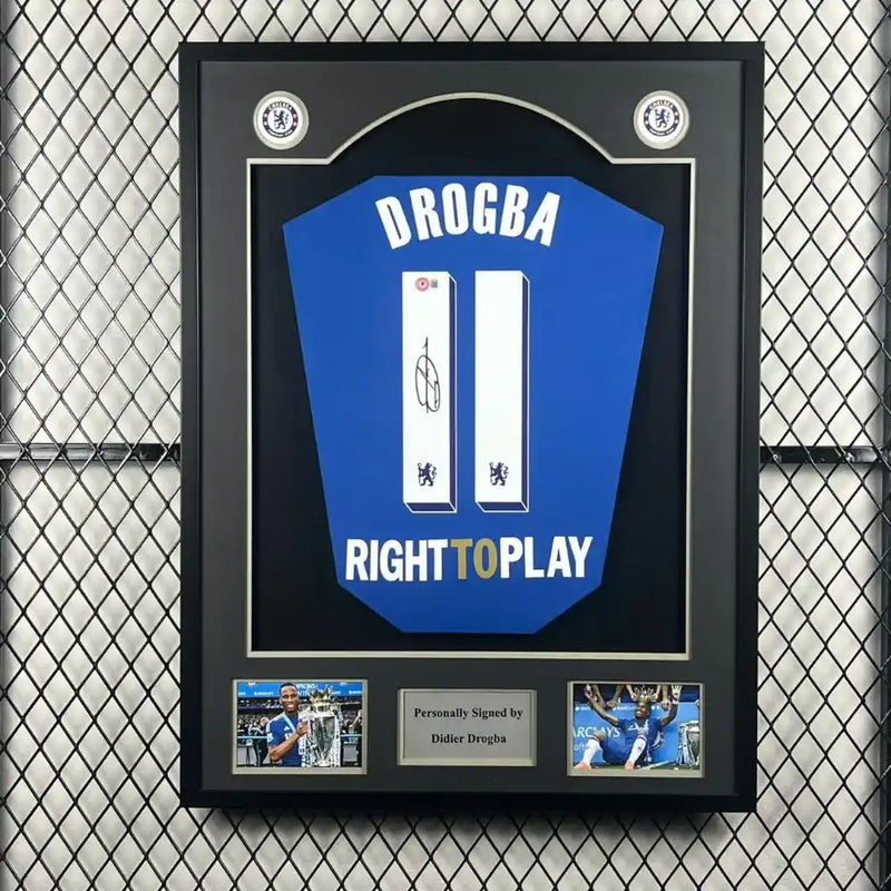 Didier Drogba Signed Chelsea 2011-2012 Framed Jersey