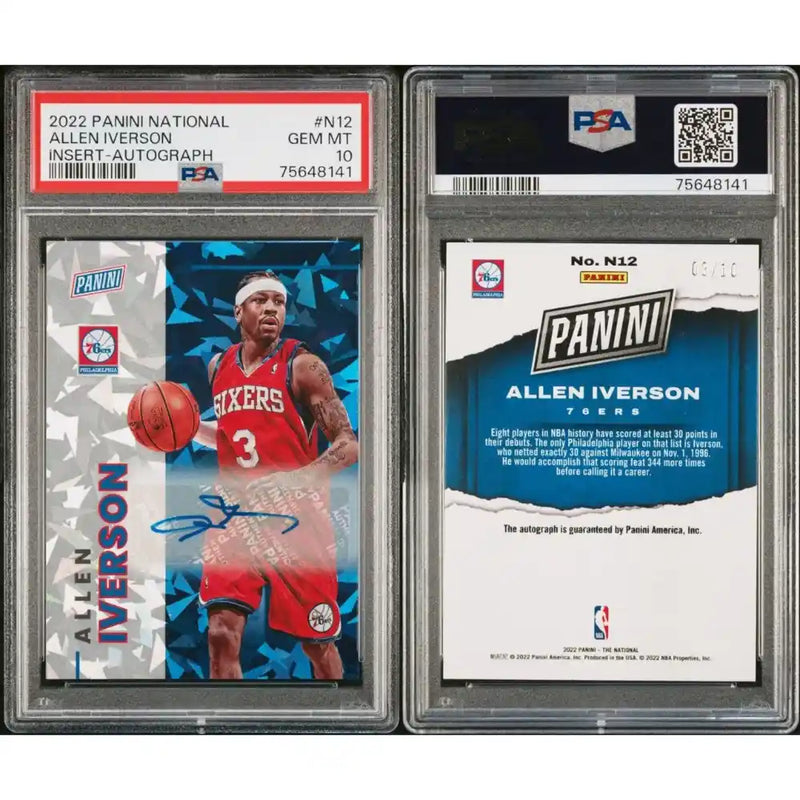 Allen Iverson PSA 10 AUTO #3/10 Jersey Number