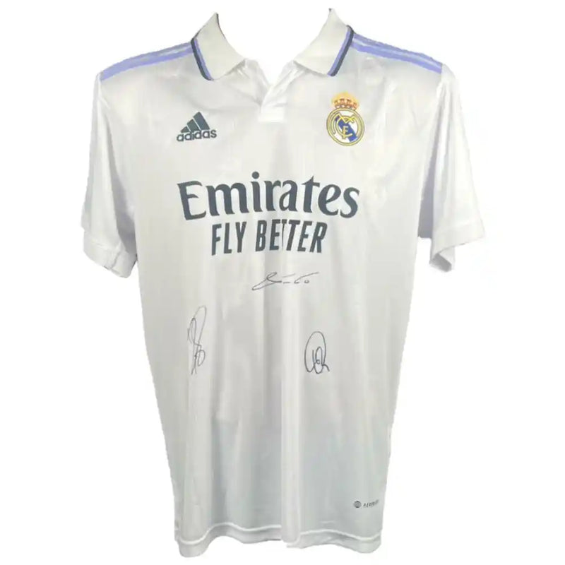 Luka Modric & Karim Benzema & Vinicius Junior Signed Real Madrid Jersey