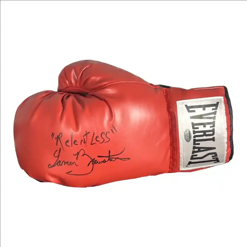 Lamon Brewster Signed Boxing Glove Inscribed " RELENTLESS "