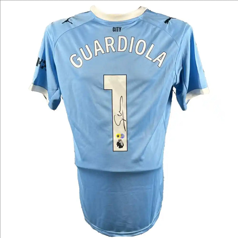Pep Guardiola Signed Manchester City Jersey