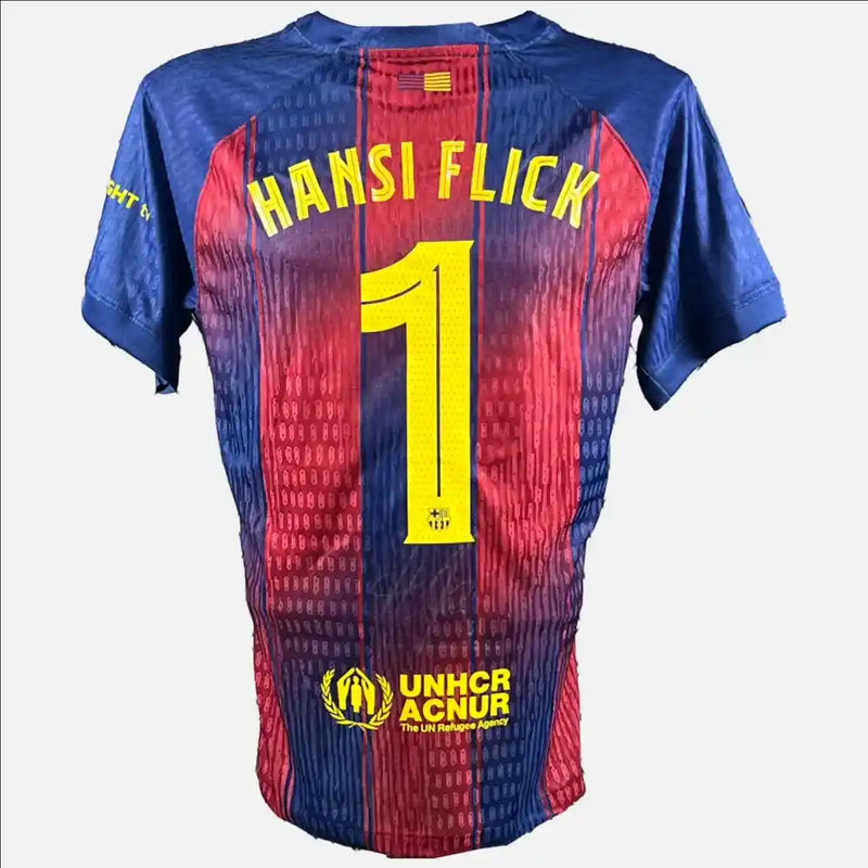 Hansi Flick Signed Barcelona Jersey