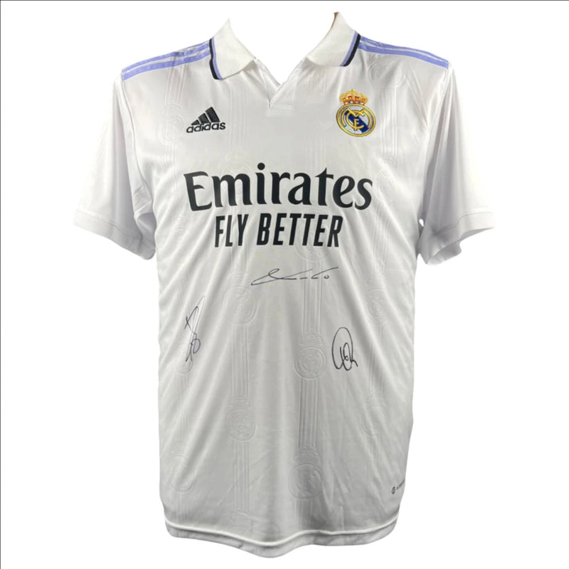 Luka Modric & Karim Benzema & Vinicius Junior Signed Real Madrid 2022-2023 Jersey
