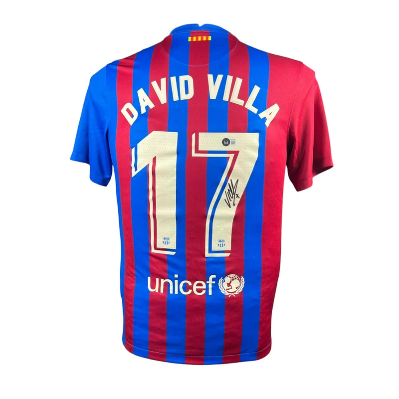 David Villa Signed Barcelona 2010-2011 Jersey