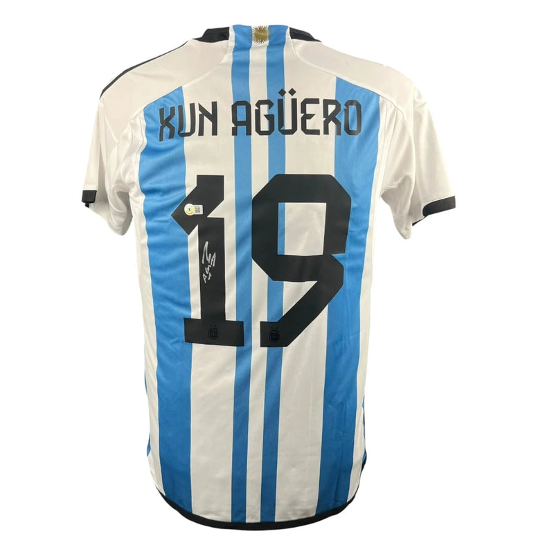Sergio Aguero Signed Argentina 2022 Jersey