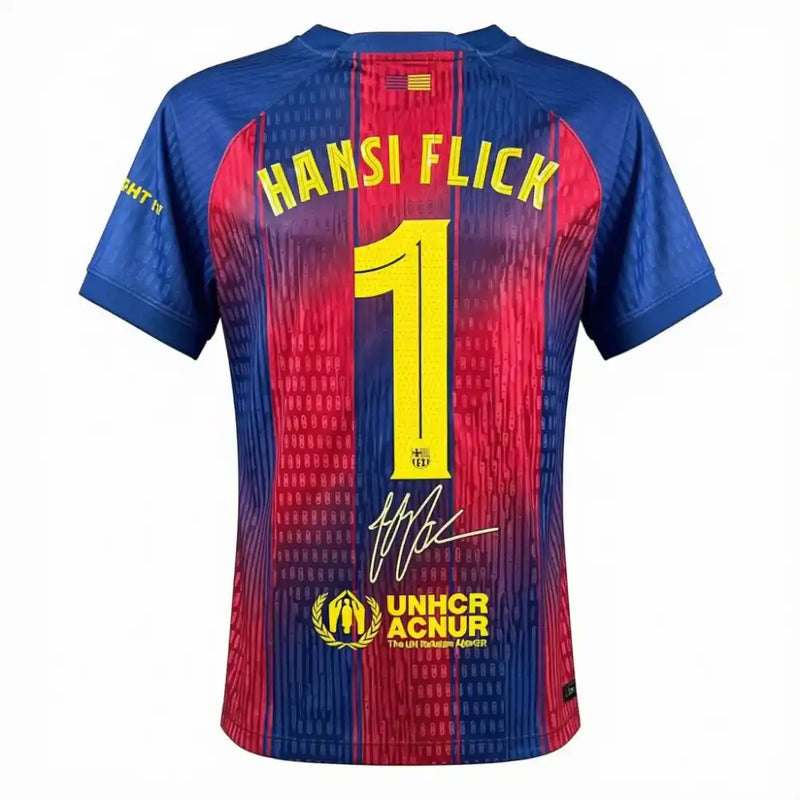 Hansi Flick Signed Barcelona Jersey